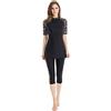 TaissBocco Rash Guard da Donna Costume da Bagno Modesto per Ragazze Manica Corta Bikini Costumi da Bagno da Surf Burkini (K10, L)