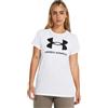 Under Armour Maglietta da donna a maniche corte con stampa sportiva live, (111) Bianco / / Nero, M