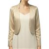 BlackButterfly Formale Raso a Maniche Lunghe Bolero Giacca (Oro Champagne, 4XL)
