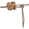 Fluxioxtna Corda in vita in pelle PU con stili di fiori vintage cintura in corda intrecciata a mano per donne di moda uniche abbigliamento quotidiano corda intrecciata a mano, cachi, Taglia unica