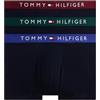 Tommy Hilfiger Uomo Pantaloncini Boxer Confezione da 3 con Fascia con Logo, Multicolore (Orn Grn/DP Rge/WDG Blu), S