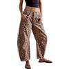 EZAPINE Jeans da donna leopardati a gamba larga casual pantaloni larghi Y2k Boyfriend vita media jeans alla caviglia