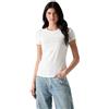 GUESS Donna T-Shirt Manica Corta W5GI04J1314 Cotone Crema M