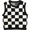 Hyipels Y2K - Gilet da donna, senza maniche, stile preppy, lavorato a maglia, per ragazza