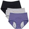 YOYI FASHION IT Donne Fori Mesh Traspirante Periodo di Tenuta stagna di Mutandine 3 Pack Size 44, Blu,Black,Grigio