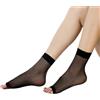 DSFIHJO 2 paia di calzini da donna con punta aperta, alla caviglia traspiranti in rete, in seta trasparente ultrasottile(2 Pairs Black)