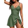 Nadeer Costume Intero Donna Piscina Body Modellante Scollo A V Profondo Metallo Piega One Piece Costumi da Bagno da Donna
