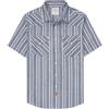 Dubinik®Camicia Uomo Manica Corta Fibra di bambù Casual Quadretti Comoda Bottoni Automatici Cowboy Western Vintage Camicia Strisce Blu E Bianche XL