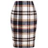 Idealsanxun - Gonne a quadri scozzesi da donna autunno inverno, lunghezza al ginocchio, in lana, a tubino, con spacco