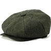BOTVELA Cappellino da Uomo in Tweed a Spina di Pesce 8 Pannelli in Misto Lana