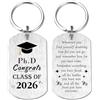Viayen Regalo di laurea per uomo e donna, regalo di dottorato di ricerca per lui e lei, portachiavi per studenti di dottorato, Dottorato di Ricerca, 2*1.1Inch