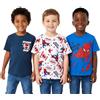 Marvel Spiderman - Confezione da 3 magliette a maniche corte Spiderman, confezione da 3, per ragazzi, abbigliamento ufficiale Spiderman, multicolore, 7-8 Anni