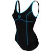 ARENA Clip Tania Costume da Bagno, Nero-Turchese, 40 Donna