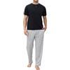 TeJoyce Pigiama Uomo Cotone, Completo Pigiama con Pantaloni A Righe con Tasche E Maglia A Maniche Corte con Bottoni,Pigiama Due Pezzi, Morbido Loungewear per Uomo