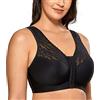 DELIMIRA Donna Reggiseno Aperto Davanti Racerback Nero 6E