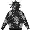 OATSBAS Felpa con cappuccio in stile retrò pigro per uomo donna divertente multi angolo Full Zip Up felpa con cappuccio oversize