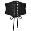 SCARLET DARKNESS Cintura larga da donna, stile steampunk, con corsetto da pirata in vita elastica in pizzo, Nero , M