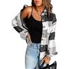 HVEPUO Camicia Donna Flanella Giacca A Quadri Camicie Lunghe Cappotto Scozzese Scacchi Shacket