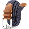 VONMELLI Cintura elastica da uomo per uomo in tessuto intrecciato elasticizzato cintura casual nera cintura da golf per jeans