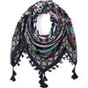 Nuofengkudu Sciarpe Cotone Donna Eleganti Floreale Stampa Bohemien Etniche Stile Grande Vintage Piazza Scialli Foulard con Fiocco Scarfs 110 * 110CM X-Colore 35