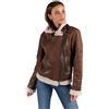 BARONE giubbotto montone donna shearling, giubbotto di pelle donna style shearling, pelle di agnello ed alcantara MADE IN ITALY