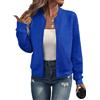RUISHH Giacca da donna a maniche lunghe Giacca Casual Bomber Giubbotto Baseball Giacca Leggera con Cerniera Z-Blu S