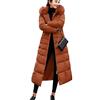 Earnmore Donna Piumino Cappotto Lungo Imbottito Inverno Cappotto con Cappuccio Elegante Giacca Lungo Caldo Leggero Piuma Cotone Outwear Invernale Parka Cappotti da Donna