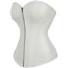 Hengzhifeng Corsetto in Pelle Donna Bustino Corsetti Gotico Donna (EUR 32-34,Bianco)