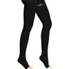 BellaAchtung Calze a compressione mediche da uomo e da donna, 20 - 30 mmHg, supporto graduato, calze a compressione edema, senza piede, con cinturino in silicone, Nero , XXXL