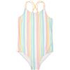 Hurley Costume Intero da Bambina, Avorio Pallido/Multi Stripe, 10