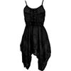 GURU SHOP Mini abito indiano ricamato Boho Chic, a zig-zag hippie tunica, abito medievale, da donna, Nero , 46