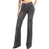 Toocool Jeans Donna Pantaloni Campana Zampa Elefante Flare Pantaloni Elasticizzati Vita Alta KM3560 [Grigio Scuro,S]