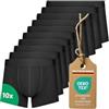 Calosy Boxer da uomo, confezione da 10 pezzi, cotone nero, mutande traspiranti, biancheria intima da uomo, senza etichetta graffiata, Nero , S