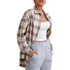 KevaMolly Camicie in Flanella Scozzese per Donna a Maniche Lunghe | Vestibilità ampia,Camicie abbottonate fidanzato,Camicetta con colletto da lavoro,Top a scacchi casual aziendali