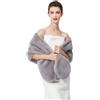 BEAUTELICATE Stola Pelliccia Donna Sciale Sciarpa Coprispalle Elegante per Matrimonio Invernale Sposa Damigella Cerimonia (Aggiornato - Grigio chiaro,Taglia unica)