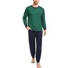 Sykooria Pigiama Uomo Invernali Pigiama Uomo Cotone Lungo Pigiama Due Pezzi Set Pigiama Caldo Pigiami da Uomo Maniche Lunghe e Pantaloni Lunghi 583-Verde e Blu XL