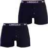 Lonsdale - Confezione da 2 paia di boxer da uomo in misto cotone con elastico in vita Blu mare XL