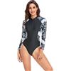 BEACHKINI Costume Intero per Donna Costume da Bagno a Triangolo a Maniche Lunghe con Zip Frontale,42 Nero,L