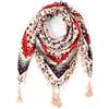 Nuofengkudu Sciarpe Cotone Donna Eleganti Floreale Stampa Bohemien Etniche Stile Grande Vintage Piazza Scialli Foulard con Fiocco Scarfs 110 * 110CM X-Colore 46