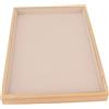 GLOGLOW Organizzatore di Vassoi per Gioielli, Elegante Vassoio per Gioielli in Legno di Flanella per Gioielli (Beige)