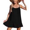 crazy bean Abito Estivo Donna Senza Maniche Copricostume da Spiaggia Traspirante Donna Abito Mare Casual con Spalline Sottili Traforate