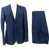Generico Abito Uomo Sartoriale Slim Fit, Fresco Lana Tasmania, Giacca 2 Bottoni, Pantalone Stile Slim, Made in Italy, Blu Scuro (IT, Numero, 48, Regular, Regular, 7, Bluette)