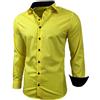 Baxboy R-44, camicia da uomo a maniche lunghe, slim fit, facile da stirare, per lavoro, matrimonio, tempo libero giallo. XL