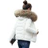 Vhersily 2025 Giacca Trapuntata Da Donna Corta Imbottita Con Cappuccio In Pelliccia Antivento EleganteSoftshell Stile Urbano Y2K Invernali alla Moda con Tasche Tinta Unita per Lavoro Passeggiata