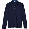 Coveri Polo Uomo Maniche Lunghe con Tasca Taschino 100% Cotone Classica M L XL XXL 3XL (XXL - Blu)