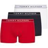Tommy Hilfiger Uomo Pantaloncini Boxer Confezione da 3 con Fascia con Logo, Multicolore (TH Wht/Med Red/Dsrt Sky), S