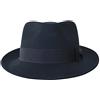 Borges & Scott B&S Premium Doyle- Cappello a Goccia Fedora-100% Feltro di Lana- Ripiegabile in Viaggio- Impermeabile- Nero 56cm