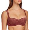 MELENECA Donna Balconette Reggiseno Pizzo Cinghie Imbottite con Ferretto Cabernet Red 4G