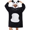 Xinlong Coperta Indossabile Animale con Cappuccio e Tasca Grande Panda Felpa Plaid con Maniche Oversize Unisex per Divano TV Casa