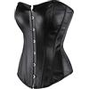 Hengzhifeng Corsetto in Pelle Donna Bustino Corsetti Halloween (EUR 48-50,Nero)